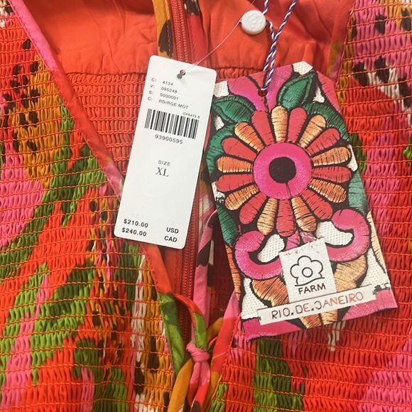 NWT FARM RIO Tropical Ruffle Sleeve Romper XL - Picture 5 of 7